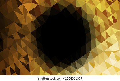Dark Yellow, Orange vector shining triangular template. A vague abstract illustration with gradient. The best triangular design for your business.