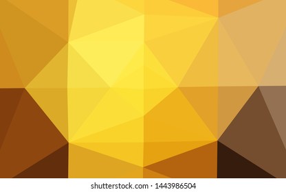 Dark Yellow, Orange vector shining triangular template. Modern geometrical abstract illustration with gradient. Brand new style for your business design.