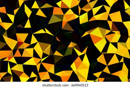 Dark Yellow, Orange vector shining triangular background. Glitter abstract illustration with an elegant design. Brand-new design for your business.