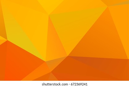 Dark Yellow, Orange vector shining triangular background. Geometric illustration in Origami style with gradient.  The elegant pattern can be used as part of a brand book.