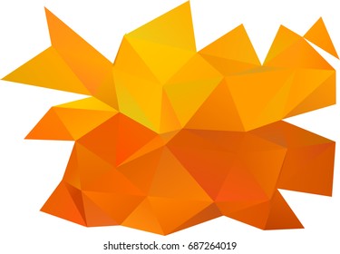 Dark Yellow, Orange vector shining triangular background. Triangular geometric sample with gradient.  The textured pattern can be used for background.