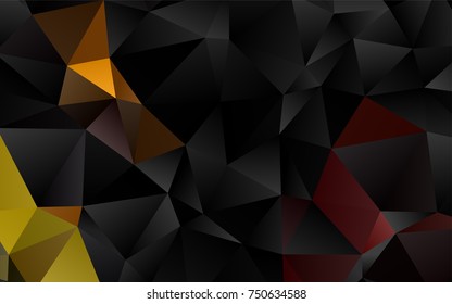 Dark Yellow, Orange vector shining triangular background. A vague abstract illustration with gradient. Triangular pattern for your business design.