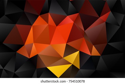 Dark Yellow, Orange vector shining triangular pattern. A sample with polygonal shapes. The elegant pattern can be used as part of a brand book.