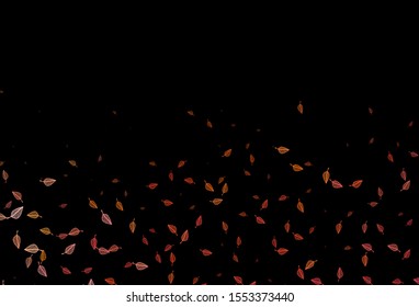 Dark Yellow, Orange vector sketch backdrop. Modern geometrical abstract illustration with leaves. Pattern for heads of websites and designs.