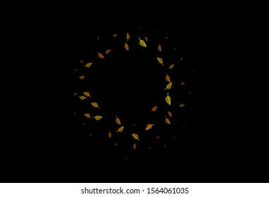 Dark Yellow, Orange vector sketch pattern. Modern geometrical abstract illustration with leaves. Hand painted design for web, leaflet, textile.