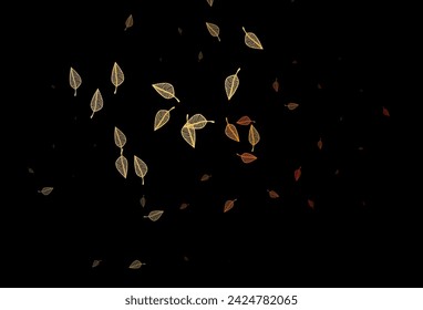 Dark Yellow, Orange vector sketch layout. Abstract leaves with gradient on simple background. A new texture for your design.