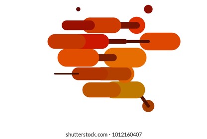 Dark Yellow, Orange vector template with repeated sticks. Capsules on blurred abstract background with gradient. The pattern can be used as ads, poster, banner for medicine.