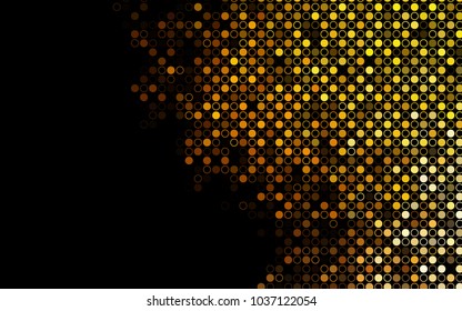 Dark Yellow, Orange vector  template with circles. Glitter abstract illustration with blurred drops of rain. New design for ad, poster, banner of your website.