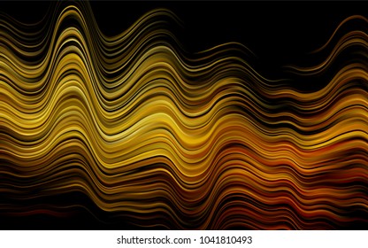 Dark Yellow, Orange vector template with bent lines. A vague circumflex abstract illustration with gradient. Textured wave pattern for backgrounds.