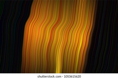 Dark Yellow, Orange vector template with lava shapes. Glitter abstract illustration with wry lines. A completely new marble design for your business.