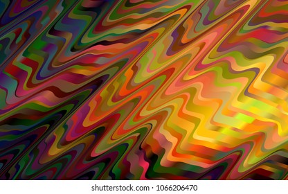 Dark Yellow, Orange vector template with bent ribbons. Shining crooked illustration in marble style. Marble design for your web site.