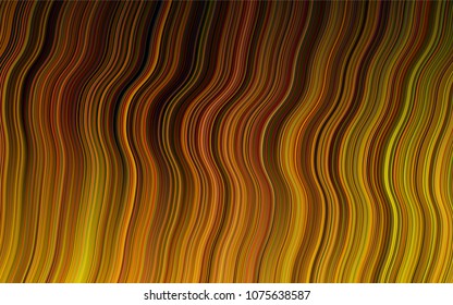 Dark Yellow, Orange vector template with bent lines. A completely new color illustration in marble style. Textured wave pattern for backgrounds.