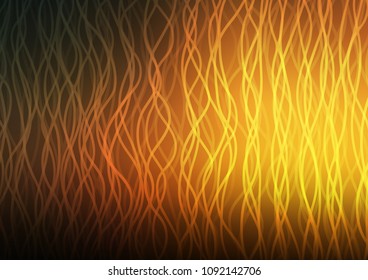 Dark Yellow, Orange vector template with abstract lines. Modern gradient abstract illustration with bandy lines. The template for cell phone backgrounds.