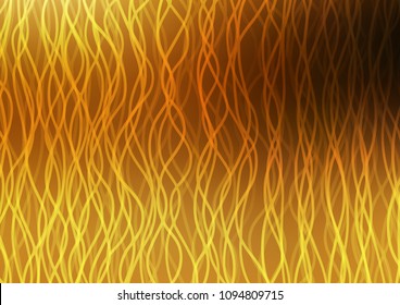 Dark Yellow, Orange vector template with abstract lines. Modern gradient abstract illustration with bandy lines. A completely new template for your business design.