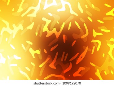 Dark Yellow, Orange vector template with liquid shapes. Shining crooked illustration in marble style. A new texture for your  ad, booklets, leaflets.