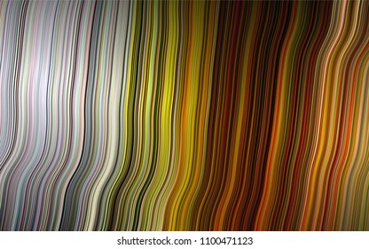 Dark Yellow, Orange vector template with lava shapes. Modern gradient abstract illustration with bandy lines. A completely new template for your business design.