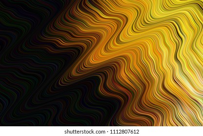 Dark Yellow, Orange vector template with lines, ovals. Brand new colored illustration in marble style with gradient. Brand new design for your ads, poster, banner.