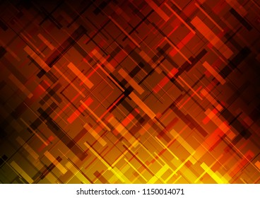 Dark Yellow, Orange vector template with repeated sticks. Modern geometrical abstract illustration with staves. The pattern can be used as ads, poster, banner for commercial.