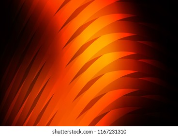 Dark Yellow, Orange vector template with repeated sticks. Lines on blurred abstract background with gradient. The template can be used as a background.