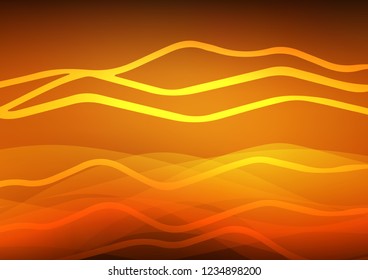 Dark Yellow, Orange vector template with repeated sticks. Lines on blurred abstract background with gradient. The pattern can be used for websites.