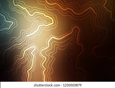 Dark Yellow, Orange vector template with abstract lines. Colorful illustration in abstract marble style with gradient. Brand new design for your ads, poster, banner.