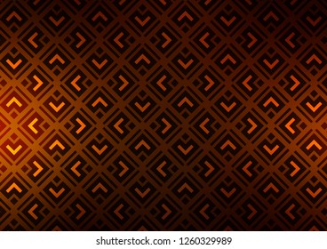 Dark Yellow, Orange vector template with sticks, squares. Glitter abstract illustration with colorful lines, rhombuses. Best design for your ad, poster, banner.