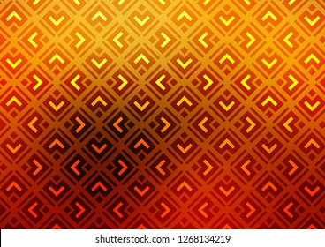 Dark Yellow, Orange vector template with sticks, squares. Colorful illustration with lines, cubes on abstract template. Backdrop for TV commercials.