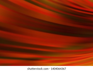 Dark Yellow, Orange vector template with bent ribbons. Shining illustration, which consist of blurred lines, circles. A completely new marble design for your business.