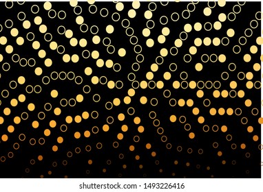 Dark Yellow, Orange vector template with circles. Blurred bubbles on abstract background with colorful gradient. Design for business adverts.