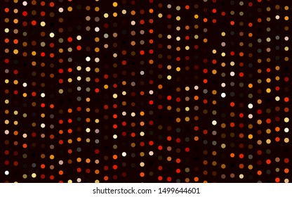 Dark Yellow, Orange vector template with circles. Glitter abstract illustration with blurred drops of rain. Pattern of water, rain drops.