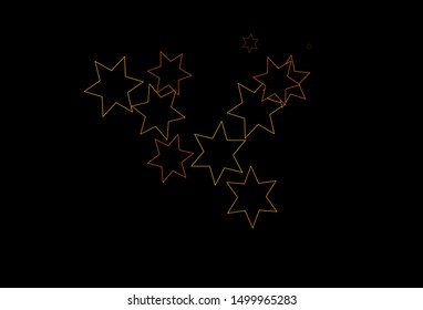 Dark Yellow, Orange vector template with sky stars. Modern geometrical abstract illustration with stars. The pattern can be used for websites.