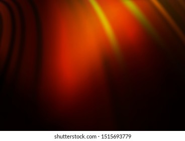 Dark Yellow, Orange vector template with lines, ovals. Geometric illustration in marble style with gradient.  Pattern for your business design.