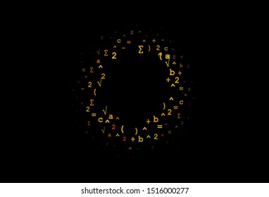 Dark Yellow, Orange vector template with math simbols. Blurred design in simple style with collection of numerals. Pattern for school, grammar websites.