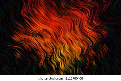 Dark Yellow, Orange vector template with abstract lines. Creative illustration in halftone marble style with gradient. Marble design for your web site.