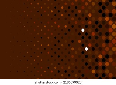 Plantilla vectorial de color amarillo oscuro y naranja con círculos. Hermosa ilustración de color con círculos borrosos en estilo natural. Patrón para sitios web hermosos.