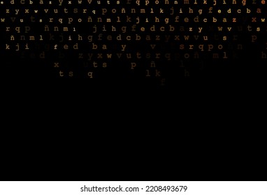 Dark yellow, orange vector template with isolated letters. Shining colorful illustration with isolated letters. Template can be used as a background for ads of typography.