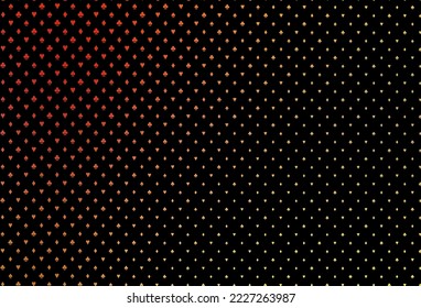 Dark yellow, orange vector template with poker symbols. Shining illustration with hearts, spades, clubs, diamonds. Smart design for your business advert of casinos.