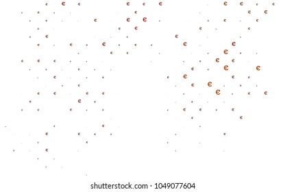 Dark Yellow, Orange vector texture with colored Euro signs. Modern abstract illustration with symbols of digital money. The pattern can be used for ad, booklets, leaflets of banks.