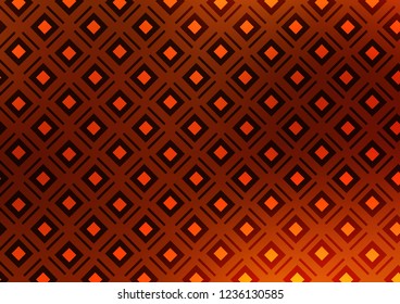 Dark Yellow, Orange vector texture with lines, rhombuses. Colorful decorative design in simple style with lines, rhombuses. Pattern for business booklets, leaflets.