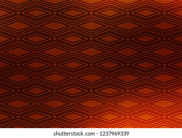 Dark Yellow, Orange vector texture with lines, rhombuses. Modern geometric abstract illustration with lines, squares. Smart design for your business advert.