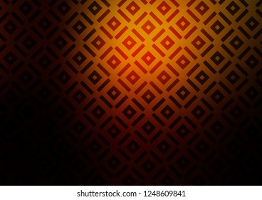 Dark Yellow, Orange vector texture with lines, rhombuses. Colorful illustration with lines, cubes on abstract template. Pattern for business booklets, leaflets.