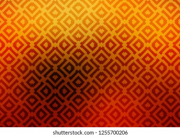 Dark Yellow, Orange vector texture with lines, rhombuses. Shining colorful illustration with lines, rectangles. Pattern for business booklets, leaflets.