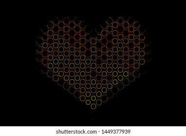 Dark Yellow, Orange vector texture with disks. Blurred bubbles on abstract background with colorful gradient. Pattern of water, rain drops.