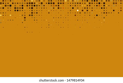 Dark Yellow, Orange vector texture with disks. Glitter abstract illustration with blurred drops of rain. Template for your brand book.