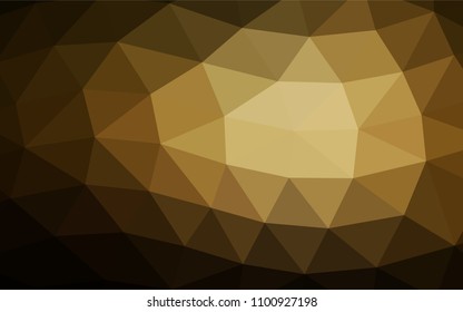 Dark Yellow, Orange vector triangle mosaic template. A sample with polygonal shapes. A new texture for your design.