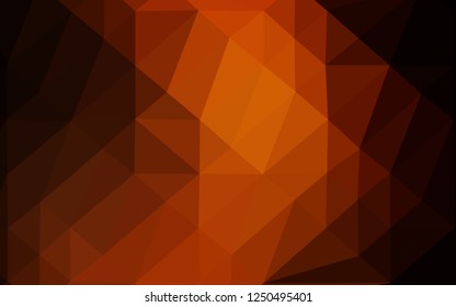 Dark Yellow, Orange vector triangle mosaic cover. Shining colored illustration in a Brand new style. Elegant pattern for a brand book.