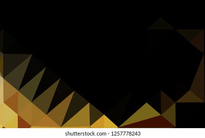 Dark Yellow, Orange vector triangle mosaic cover. Geometric illustration in Origami style with gradient. Template for your brand book.