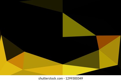 Dark Yellow, Orange vector triangle mosaic texture. Shining illustration, which consist of triangles. Template for your brand book.