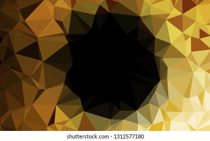 Dark Yellow, Orange vector triangle mosaic template. Colorful abstract illustration with gradient. Polygonal design for your web site.
