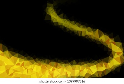 Dark Yellow, Orange vector triangle mosaic template. Colorful illustration in abstract style with gradient. Textured pattern for background.